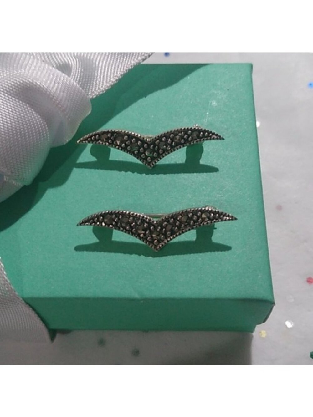 Sterling Silver Chevron Seagull Scatter Pins, set of 2
